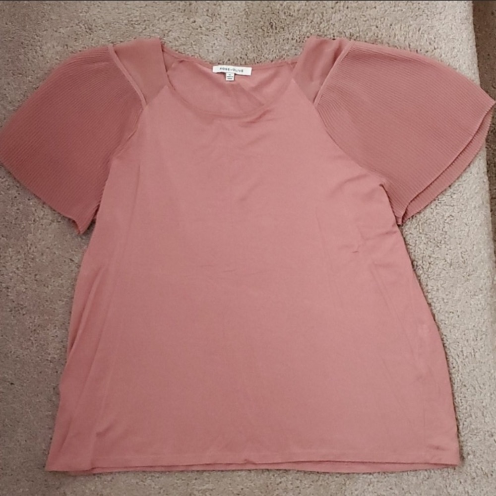 🔥3/$24🔥Peach flutter sleeve shirt